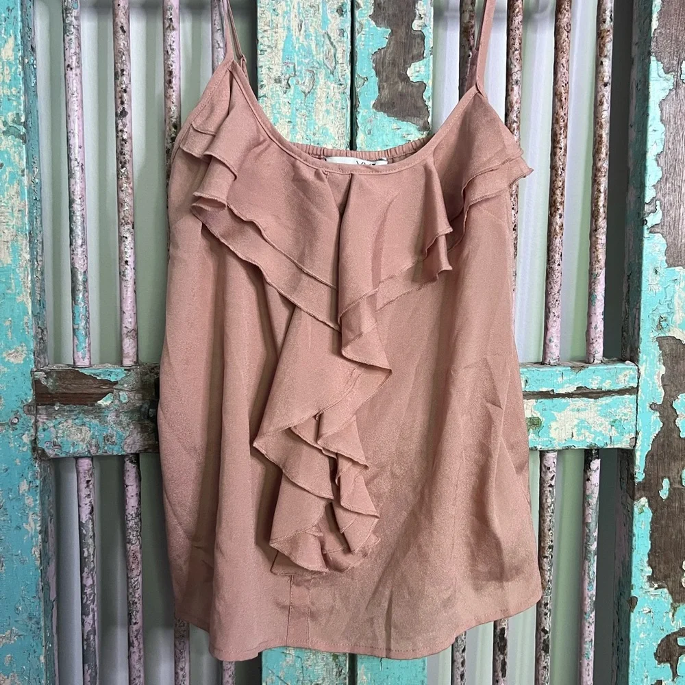 Nude Ruffle Blouse Tank - Picture 1 of 2
